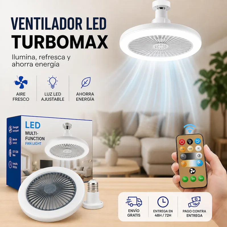TURBOMAX™ VENTILADOR LED 2 EN 1 CON CONTROL REMOTO - [SUPER POTENTE]