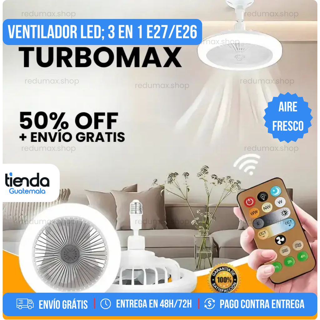 VENTILADOR INTELIGENTE LED 2 EN 1 TURBOMAX™