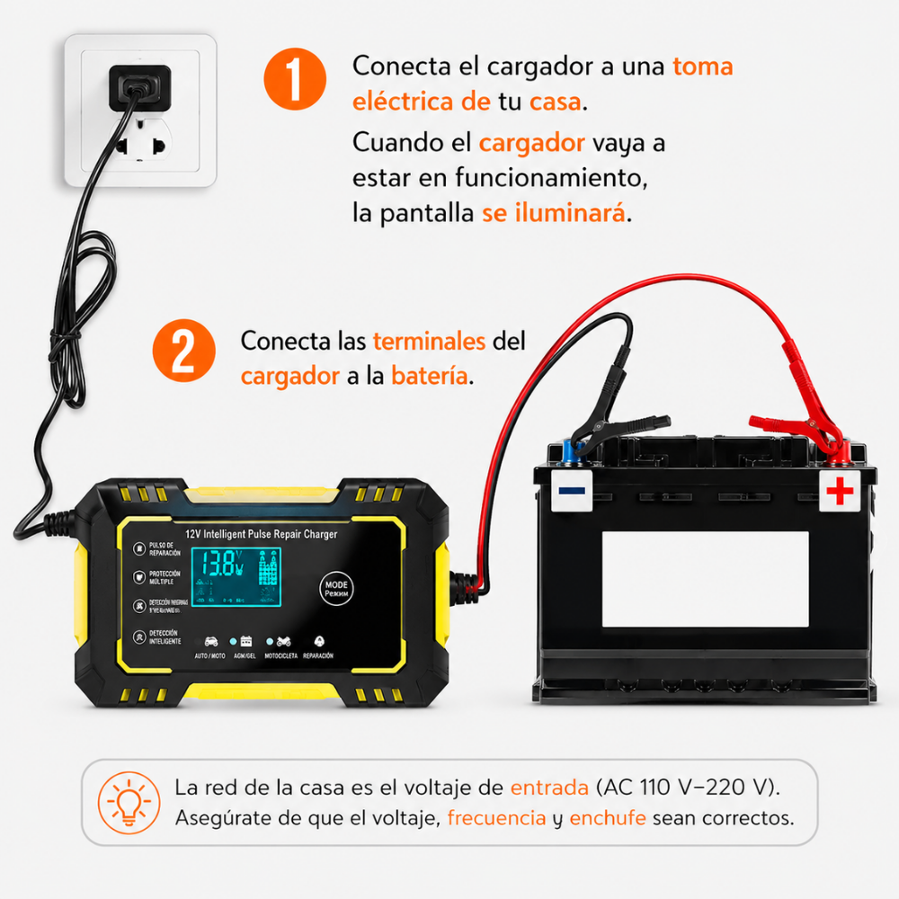 [PROMO] CARGADOR INTELIGENTE 12V PARA BATERÍA CARRO MOTO - CARGA RÁPIDA, REPARA Y MANTIENE CON PANTALLA