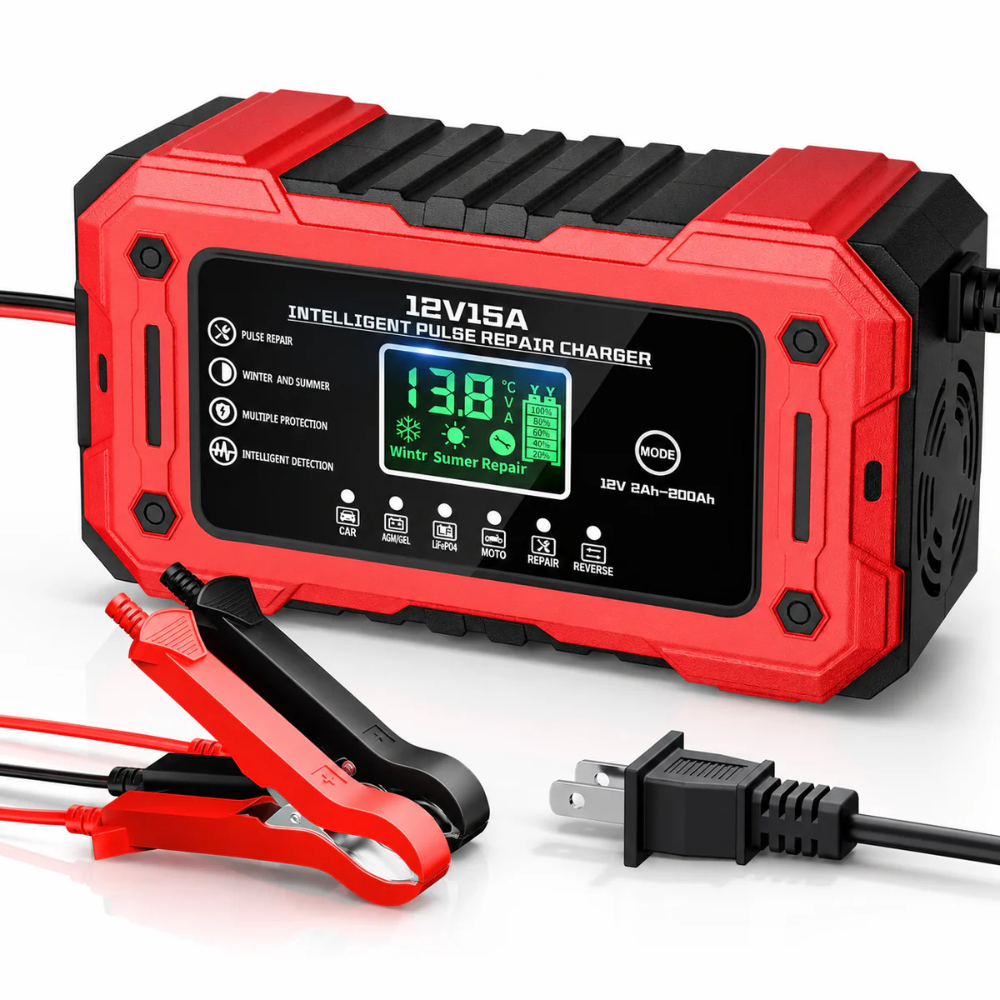 [PROMO] CARGADOR INTELIGENTE 12V PARA BATERÍA CARRO MOTO - CARGA RÁPIDA, REPARA Y MANTIENE CON PANTALLA