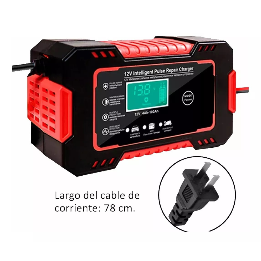 [PROMO] CARGADOR INTELIGENTE 12V PARA BATERÍA CARRO MOTO - CARGA RÁPIDA, REPARA Y MANTIENE CON PANTALLA