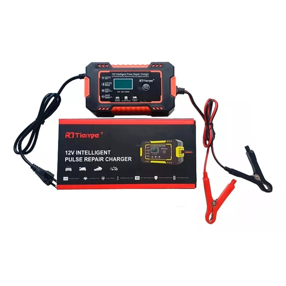 [PROMO] CARGADOR INTELIGENTE 12V PARA BATERÍA CARRO MOTO - CARGA RÁPIDA, REPARA Y MANTIENE CON PANTALLA