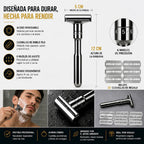✨ MÁQUINA DE AFEITAR PREMIUM | 6 NIVELES + 5 CUCHILLAS GRATIS