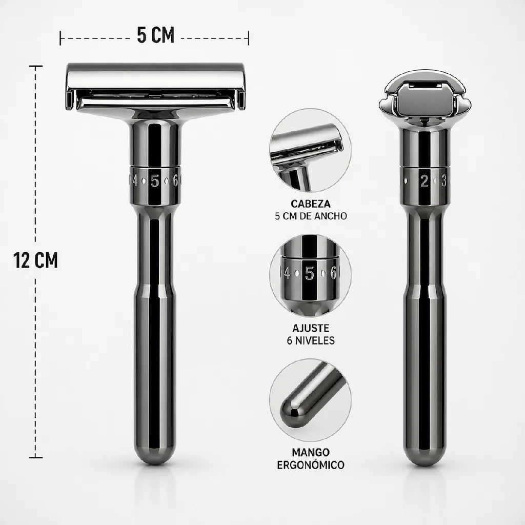 ✨ MÁQUINA DE AFEITAR PREMIUM | 6 NIVELES + 5 CUCHILLAS GRATIS
