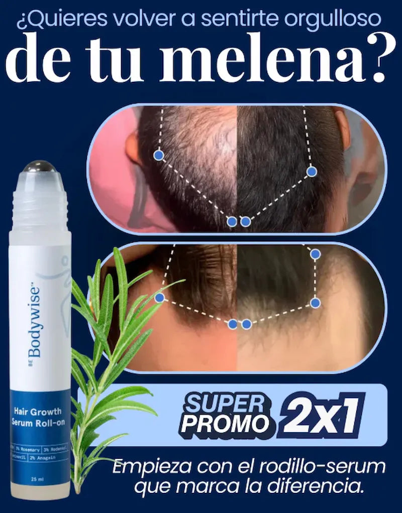 BODYWISE HAIR GROWTH - SÉRUM CAPILAR ANTICAÍDA Y CRECIMIENTO INTENSIVO | ¡OFERTA! COMPRA 1 Y LLÉVATE EL 2° GRATIS!